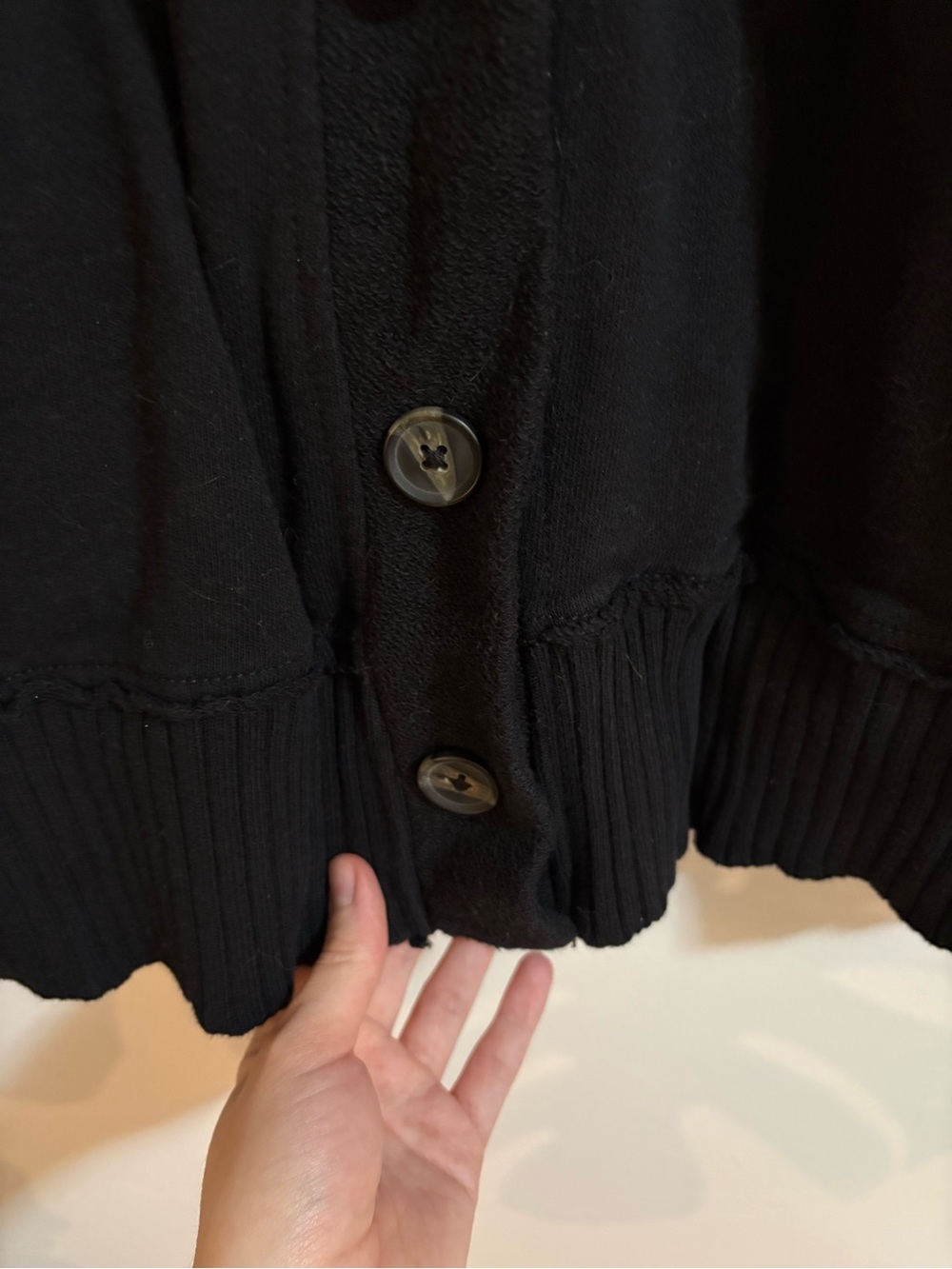 Aerie Black Button-Up Cardigan Sweater - Picture 4 of 5